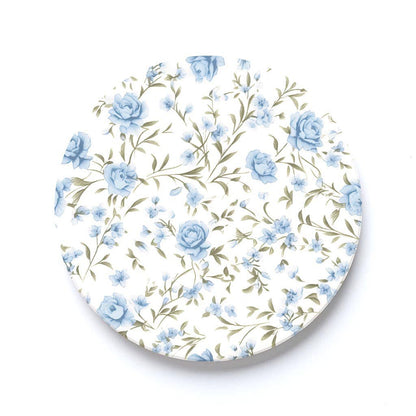 Blue Floral Pattern Car Coaster