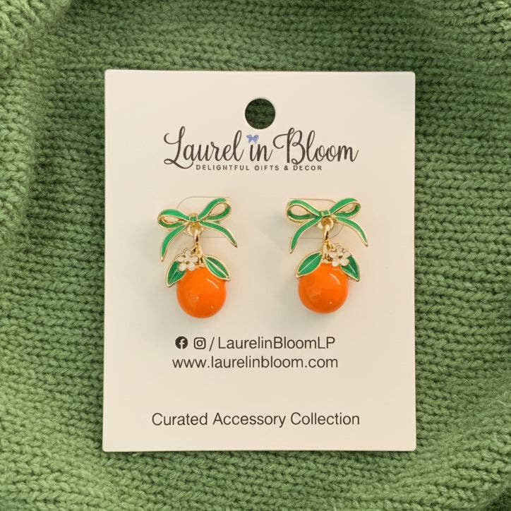 Amalfi Sweet Orange Bow Drop Earrings