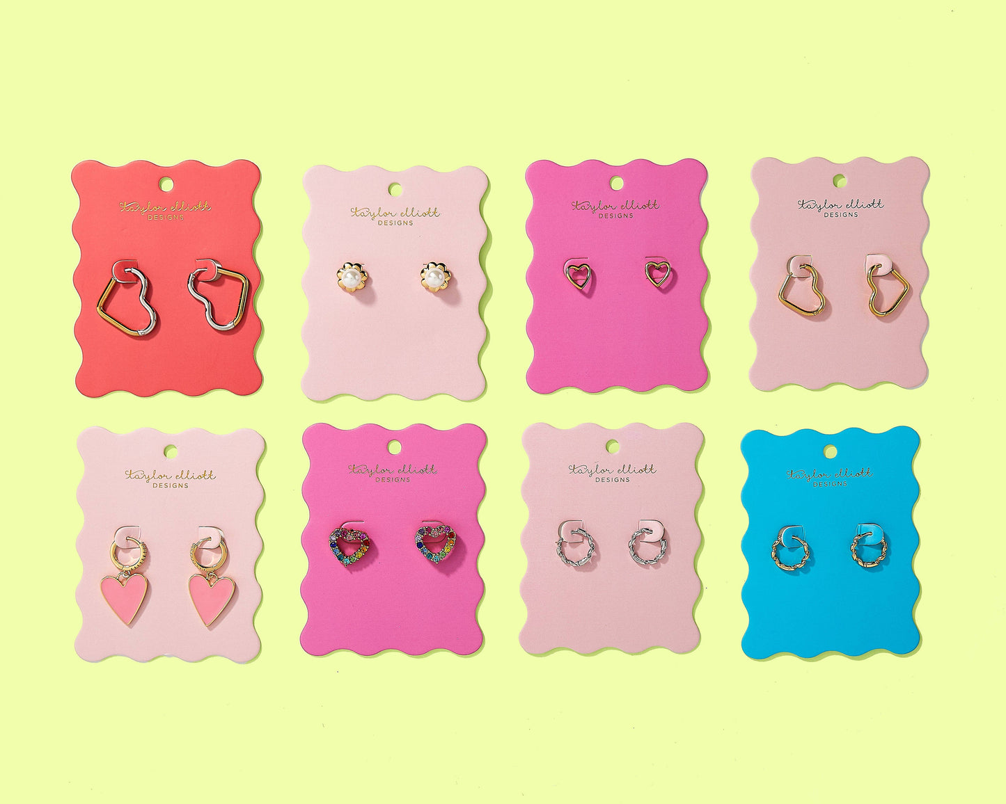 Gold-Plated Hearts Huggie Earrings