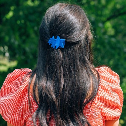 Shooting Star Flat Hair Clip - Blue