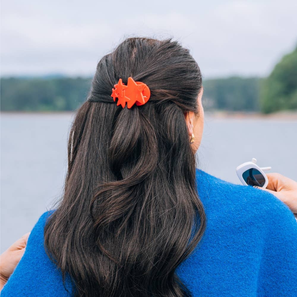 Shooting Star Flat Hair Clip - Red