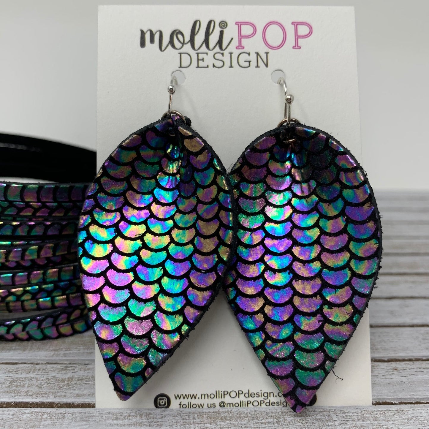 Rainbow Mermaid - Pinched Petal Earrings