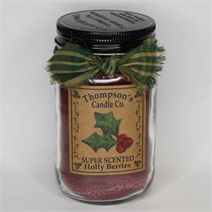 Holly Berries Small Mason Jar Candle