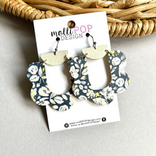 Load image into Gallery viewer, Floral Cork Leather Lulu Earrings