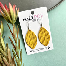 Load image into Gallery viewer, Palm Leather Leaf Earrings - Mustard