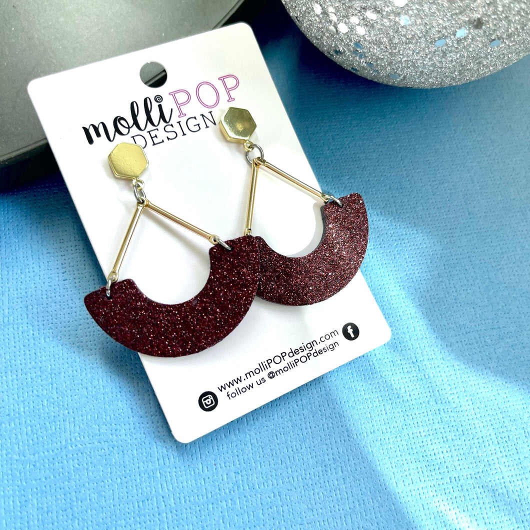 Sparkle Arch Drop with Hex Stud Earrings