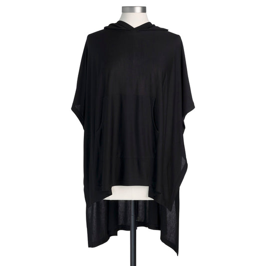 Bamboo Hooded Poncho - Black