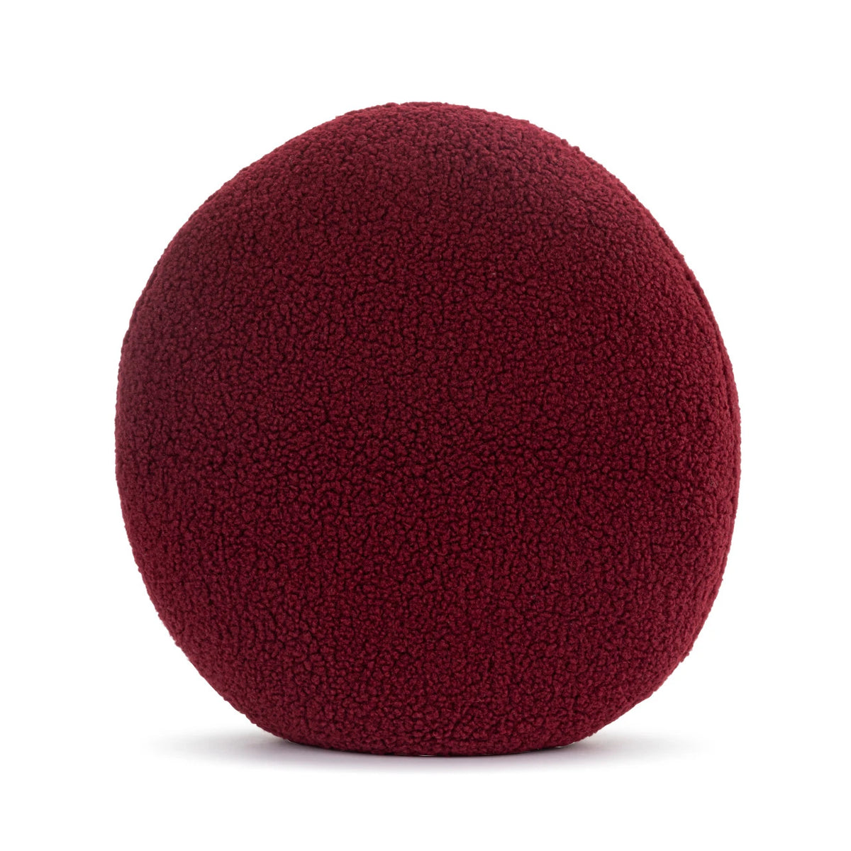 Boucle Red & White Peppermint Round Pillow