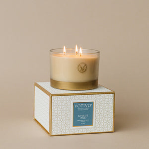 Holiday 3 Wick Candle Icy Blue Pine