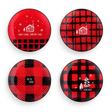 Load image into Gallery viewer, Cozy Plaid Snack Plates