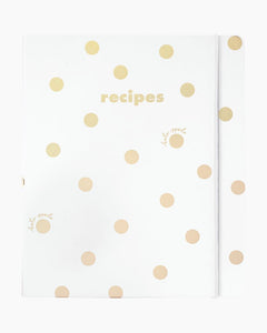Recipe Book, Gold Dot with Script