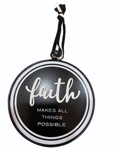 5.75in Black & White Wooden Inspirational Sign