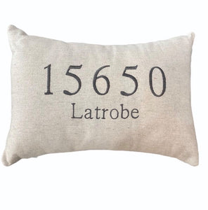 City & Zip Code Pillow - Latrobe