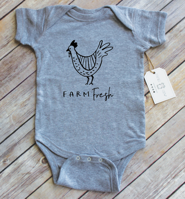Farm Fresh Chicken Baby Bodysuit