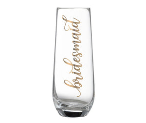 Gold "Bridesmaid" Stemless Champagne Glass