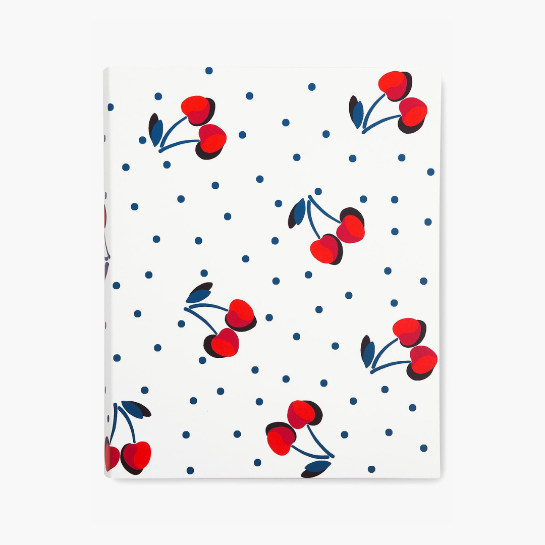 Concealed Spiral Notebook,  Vintage Cherry Dot