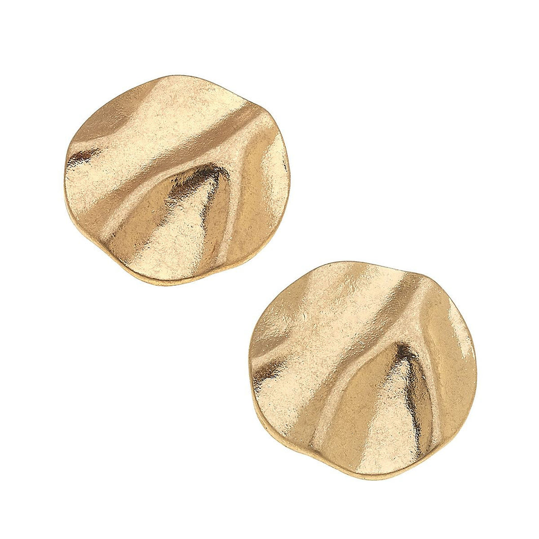 Vancouver Stud Earrings - Worn Gold