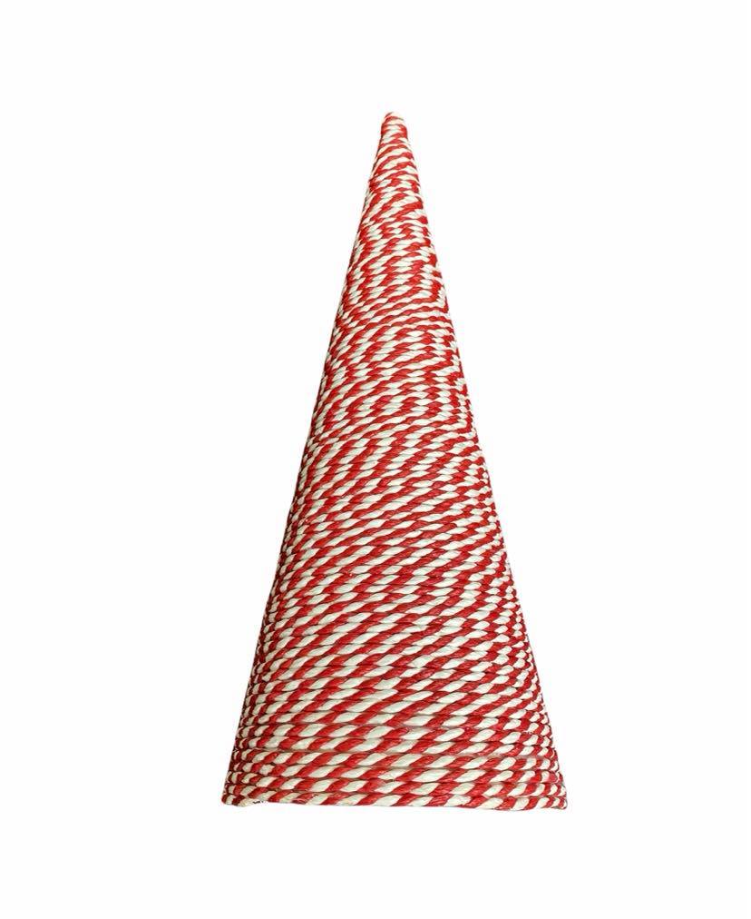 Red and White Spun Cone Trees
