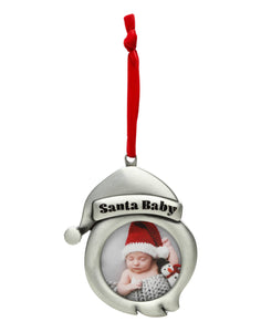 Santa Baby Holiday Silver Ornament