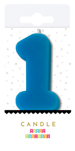 Neon Blue Number Candle - #1