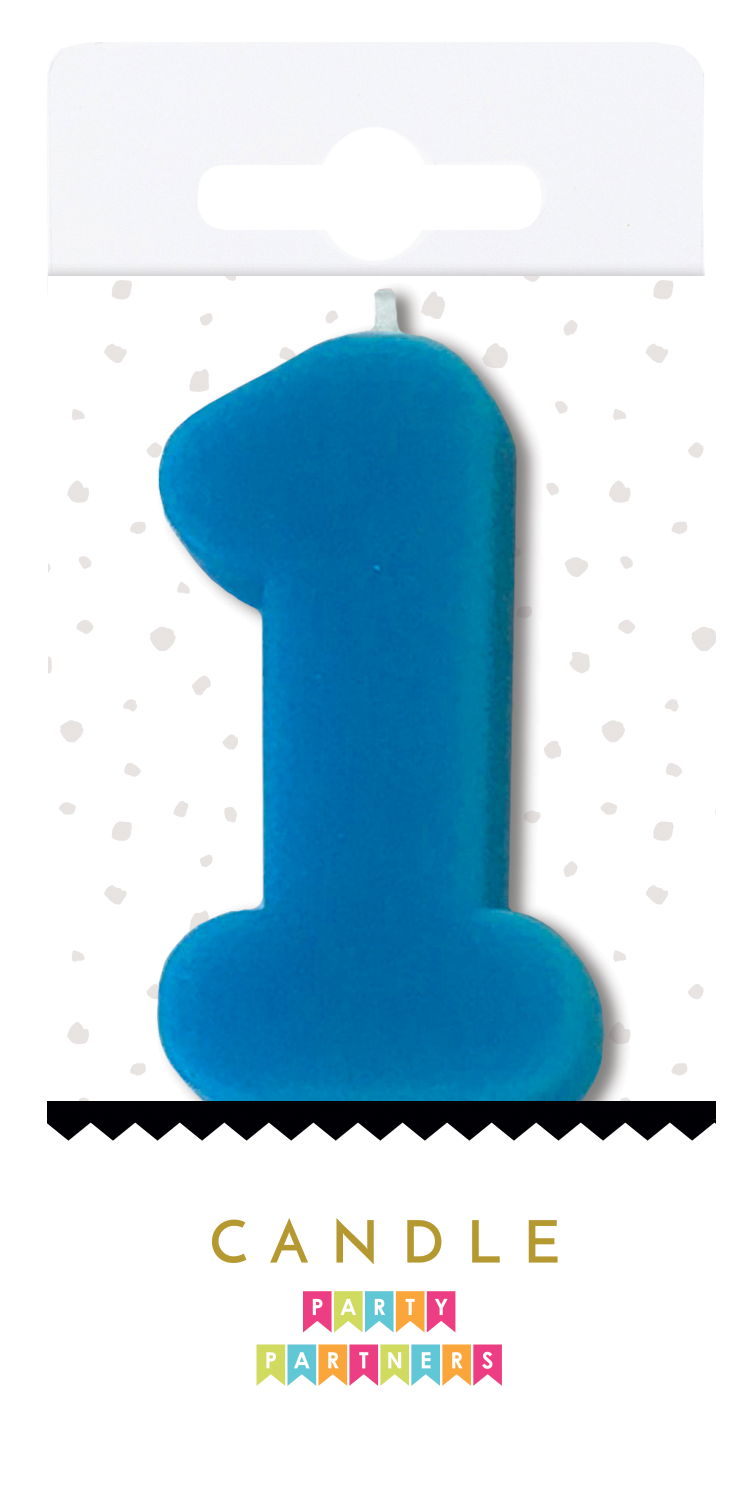 Neon Blue Number Candle - #1