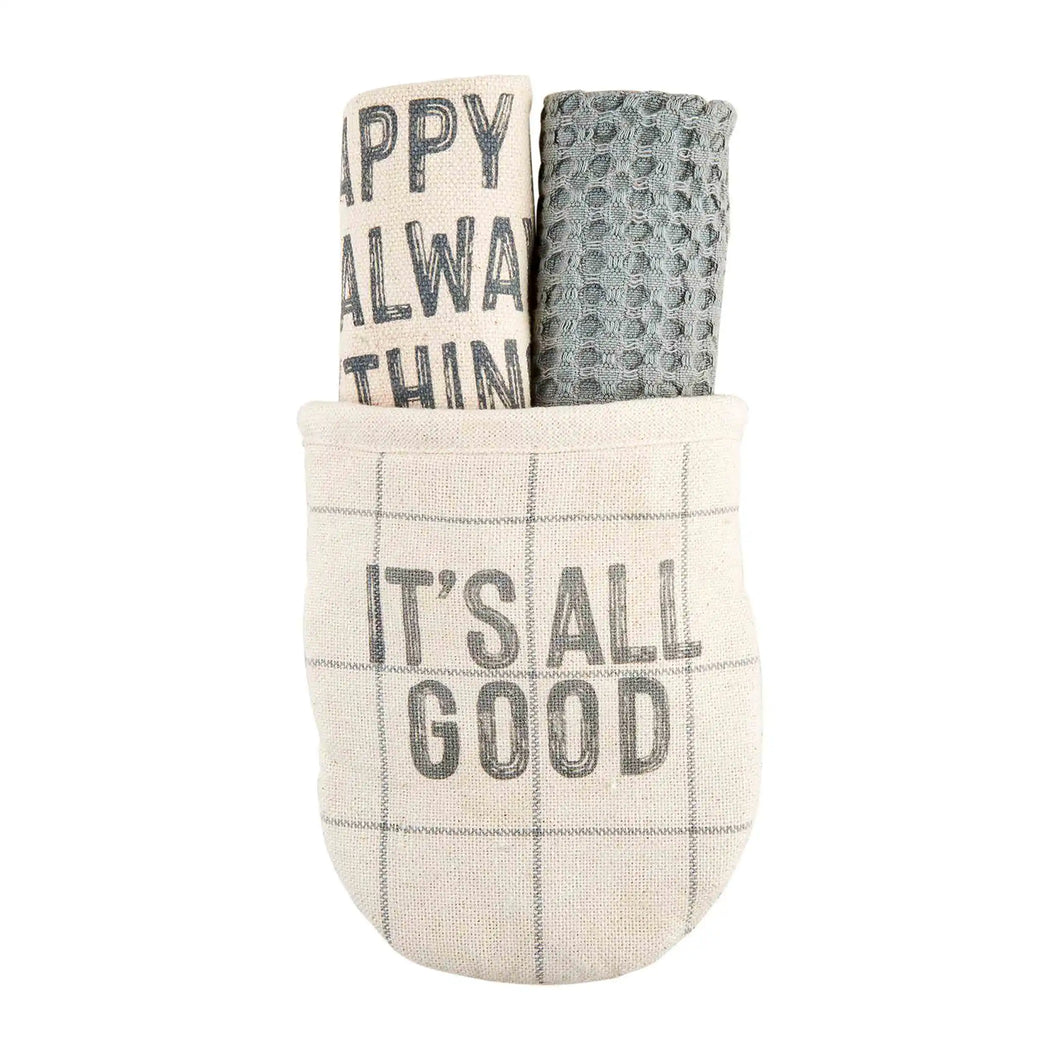 It's All Good Oven Mitt And Towel Set