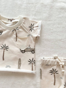 Cotton T-Shirt - Cars & Palm Trees