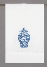 Load image into Gallery viewer, Chinoiserie Vases Embroidered Guest Towel
