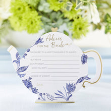 Load image into Gallery viewer, Blue Willow Wedding Advice Cards - Teapot