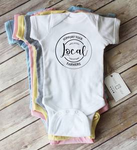 Support Local Farmer Baby Bodysuit