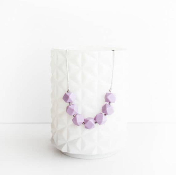 GEO Teething Necklace- Lilac