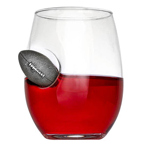 Football - Stemless Wine Glass