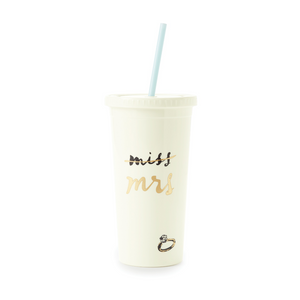 Tumbler with Straw - Miss to Mrs.