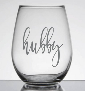 Hubby and Wifey Glass