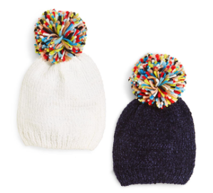Let's Chill Chenille hat with yarn pompom