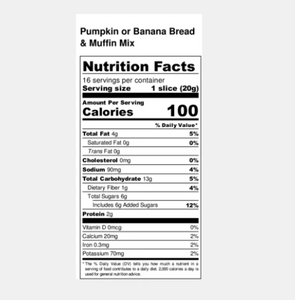 Pumpkin or Banana Bread & Muffin Mix