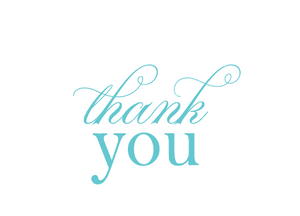 Blue Writing - Thank You Card