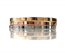Load image into Gallery viewer, Crystal Bangle Thin Rose Gold