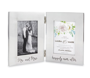 Mr. & Mrs. Engraved Folding Picture Frame