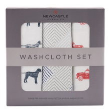 Load image into Gallery viewer, Fire Truck Washcloth Set of 3