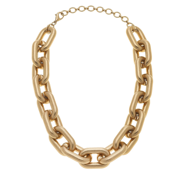 Avril Statement Necklace in Worn Gold