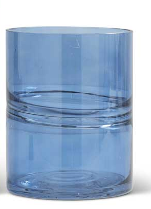 Blue Glass Cylinder Vases - Small
