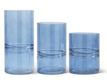 Load image into Gallery viewer, Blue Glass Cylinder Vases - Small