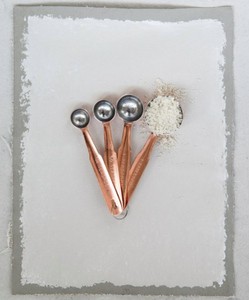 Stainless Steel Measuring Spoons w/ Copper Finish, Set of 4