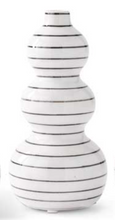 Load image into Gallery viewer, White &amp; Black Striped Bud Vases