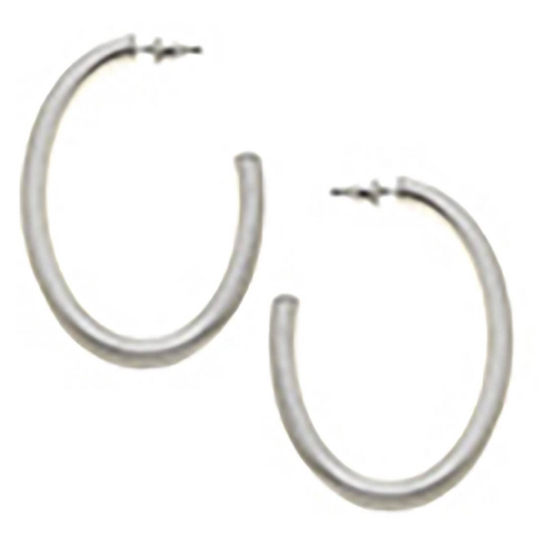 Tansey Hoop Earrings in Satin Silver