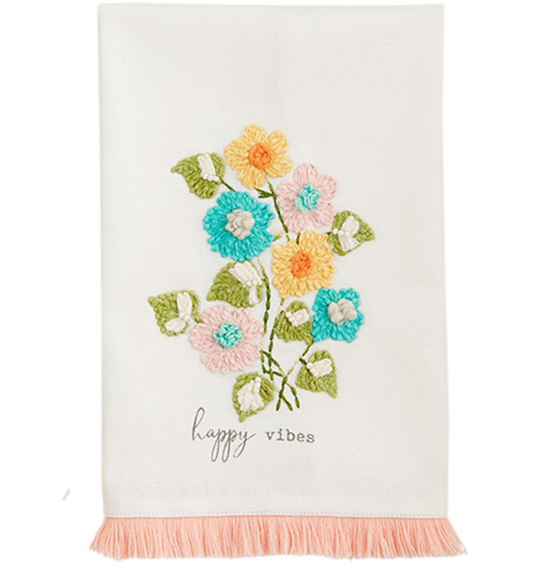 Happy Vibes Floral Towel