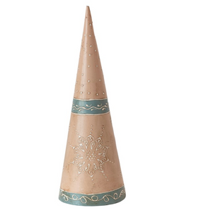 5" Round x 18-3/4"H Hand-Painted Metal Cone Tree, Pink, Mint & Cream Color