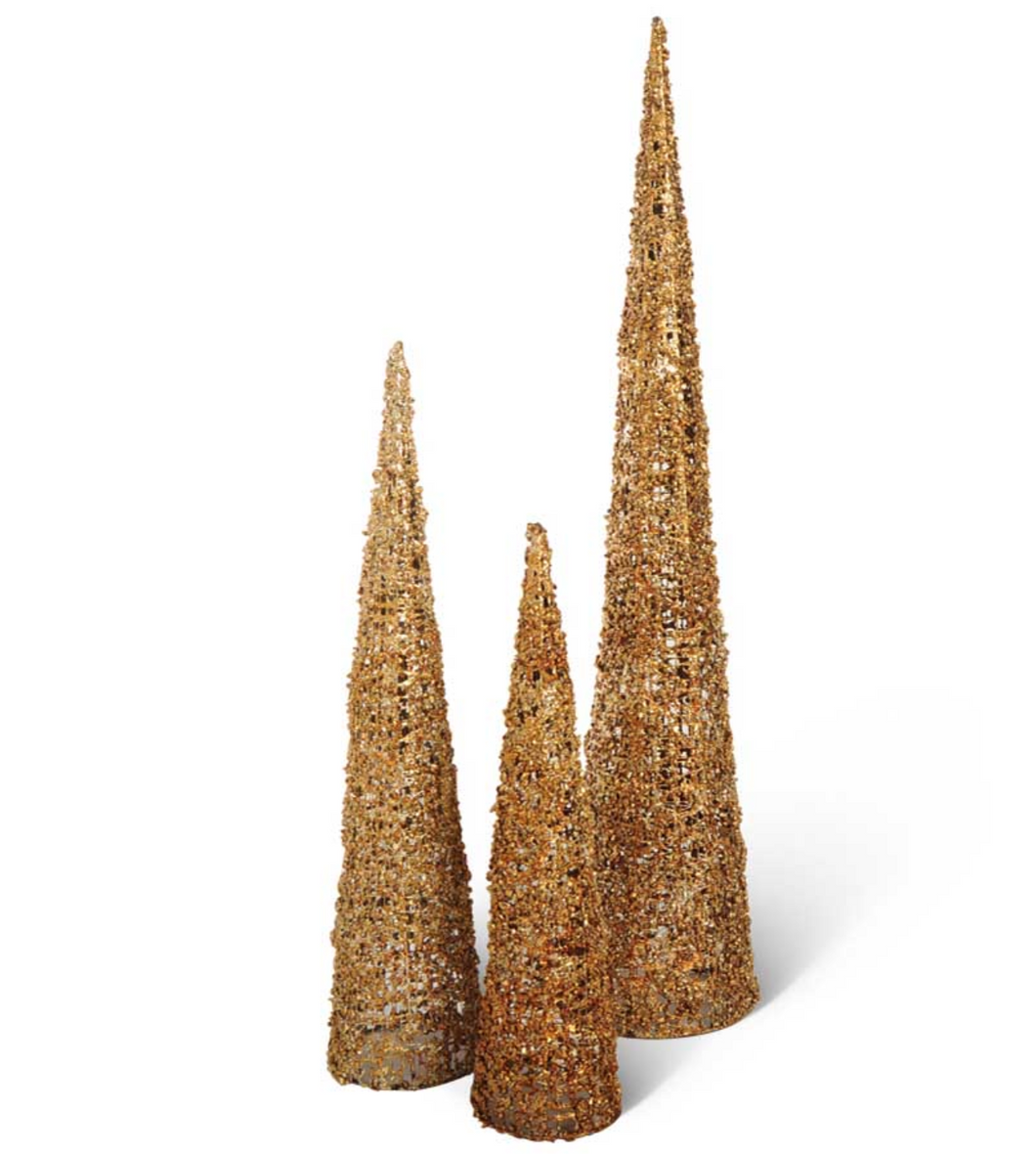 Gold Wire Lace Cone Trees