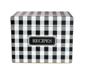 Recipe Box, Black Gingham